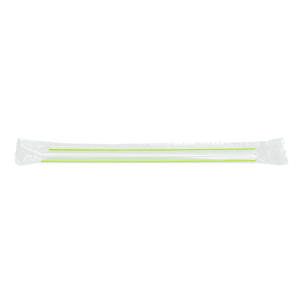 [2,000 ct] Clear Boba Straws | Individually Wrapped | Mixed Stripes (0.39" x 7.5")