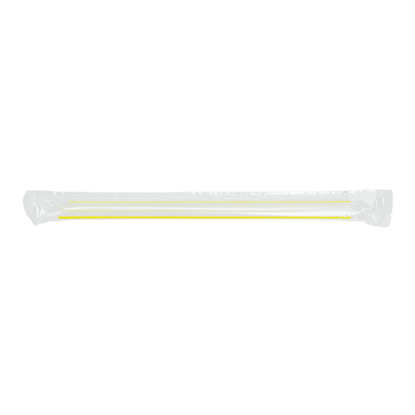 [2,000 ct] Clear Boba Straws | Individually Wrapped | Mixed Stripes (0.39" x 7.5")