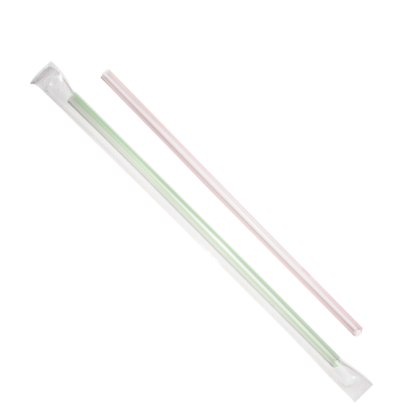 [8,000 ct] Jumbo Straws | Individually Wrapped | Mixed Stripes (0.2" x 7.5")