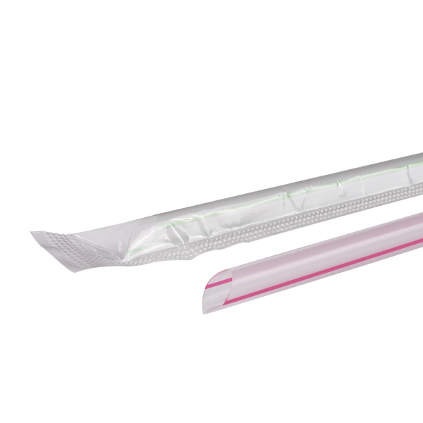 [8,000 ct] Jumbo Straws | Individually Wrapped | Mixed Stripes (0.2" x 7.5")