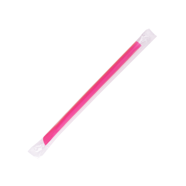 [1,600 ct] Boba Straws | Diagonal Cut | Individually Wrapped - Mixed Color (0.39" x 9")