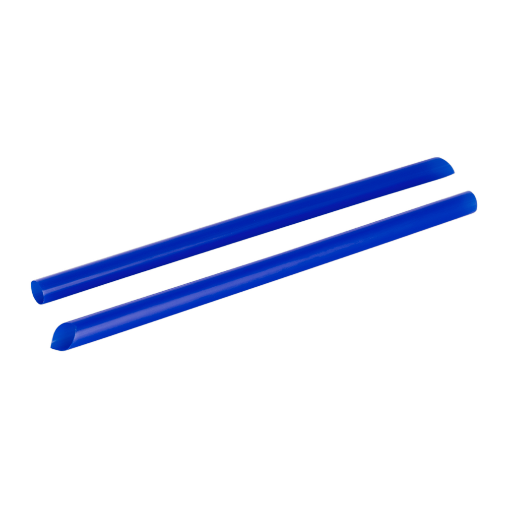[1,600 ct] Boba Straws | Diagonal Cut | Individually Wrapped | Blue (0.39" x 9")
