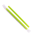 [1,600 ct] Boba Straws | Diagonal Cut | Individually Wrapped | Green (0.39" x 9")
