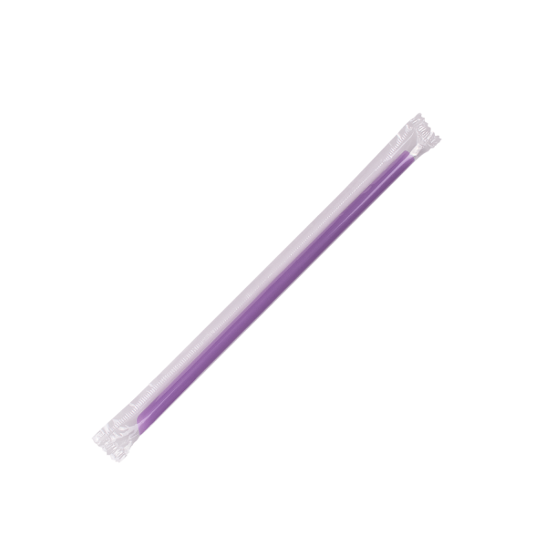 [5,000 ct] Giant Straws | Individually Wrapped | Purple (0.31" x 7.75")