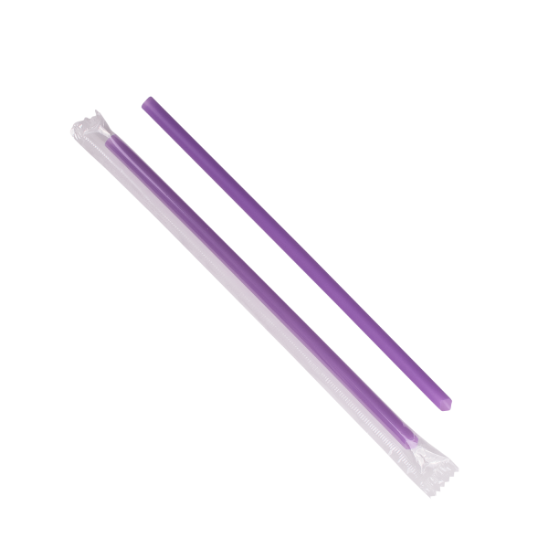 [5,000 ct] Giant Straws | Individually Wrapped | Purple (0.31" x 7.75")