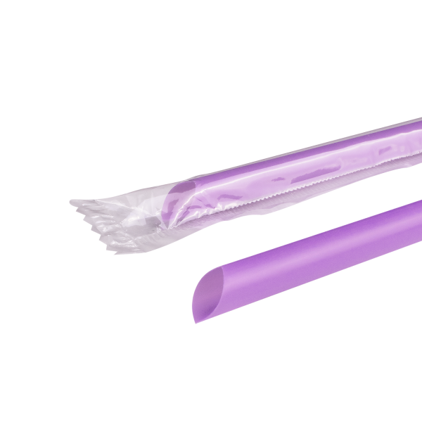 [5,000 ct] Giant Straws | Individually Wrapped | Purple (0.31" x 7.75")