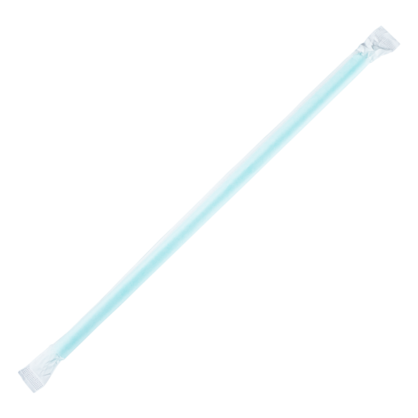 [2,500 ct] Giant Straws | Individually Wrapped | Aqua (0.31" x 9")