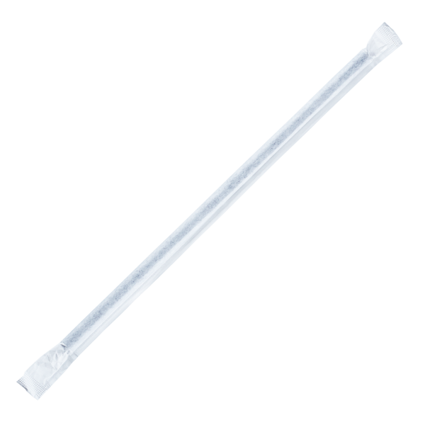 [2,500 ct] Giant Straws | Individually Wrapped | Black (0.31" x 9")