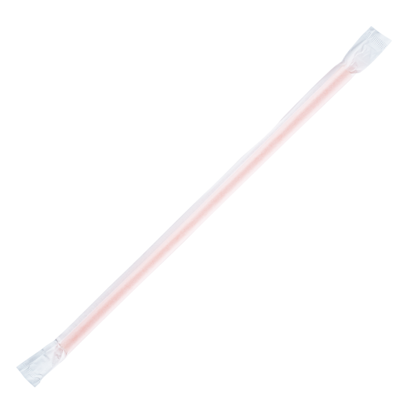 [2,500 ct] Giant Straws | Individually Wrapped | Orange (0.31" x 9")