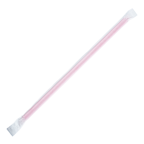 [2,500 ct] Giant Straws | Individually Wrapped | Pink (0.31" x 9")