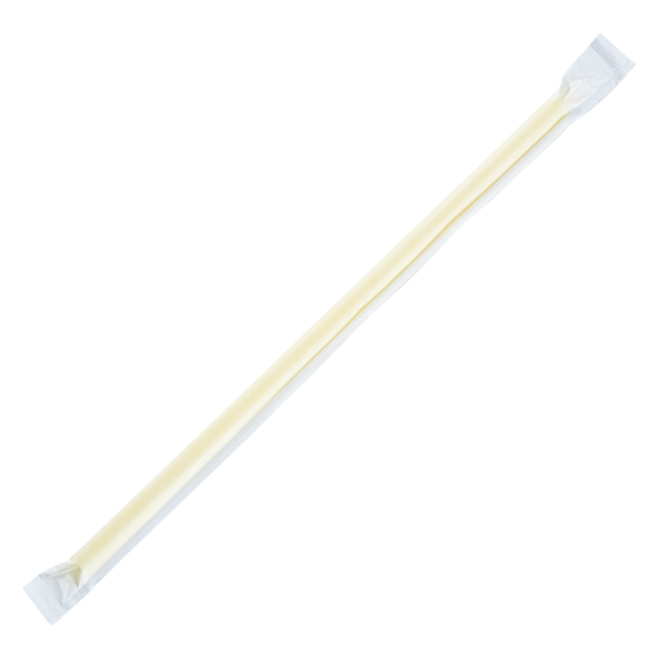 [2,500 ct] Giant Straws | Individually Wrapped | Yellow (0.31" x 9")