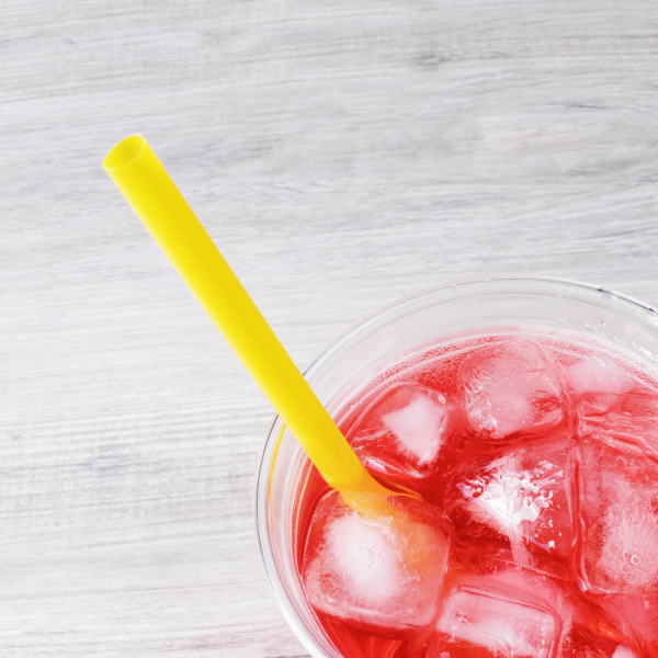 [2,500 ct] Giant Straws | Individually Wrapped | Yellow (0.31" x 9")