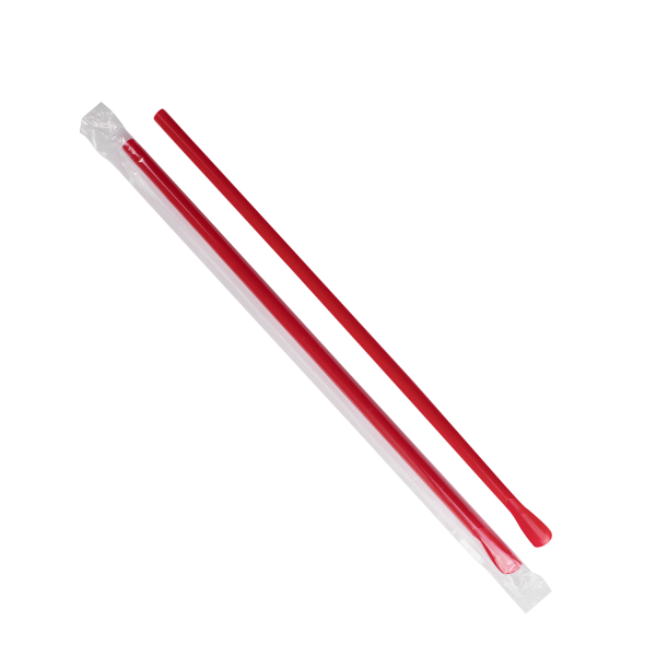 [5,000 ct] Spoon Straws | Individually Wrapped | Red (0.26" x 9.45")