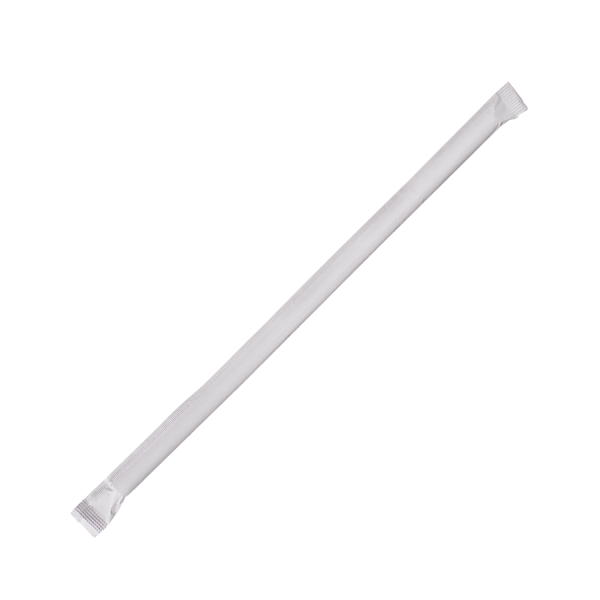 [10,000 ct] Flexible Jumbo Straws | Individually Wrapped | Clear (0.2" x 7.75")