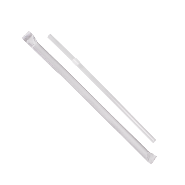 [10,000 ct] Flexible Jumbo Straws | Individually Wrapped | Clear (0.2" x 7.75")
