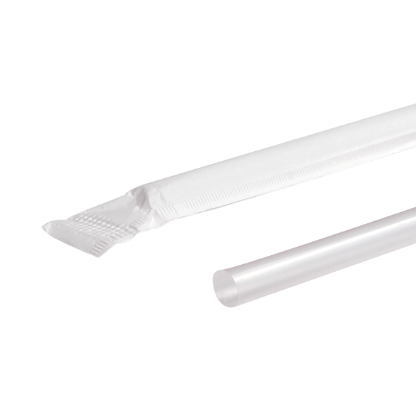 [10,000 ct] Flexible Jumbo Straws | Individually Wrapped | Clear (0.2" x 7.75")