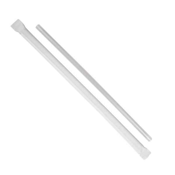 [2,000 ct] Jumbo Straws | Individually Wrapped | Clear (0.2" x 7.75")