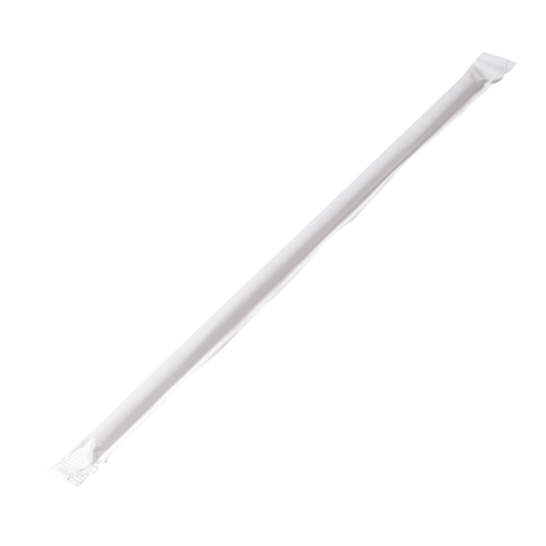 [2,000 ct] Jumbo Straws | Individually Wrapped | Clear (0.2" x 8.75")