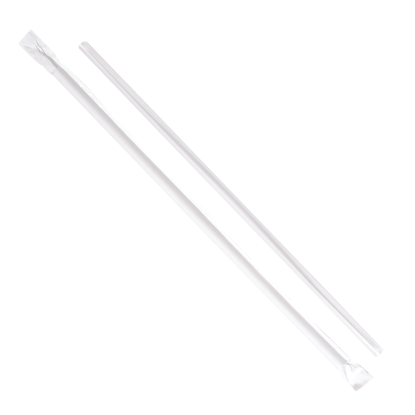 [2,000 ct] Jumbo Straws | Individually Wrapped | Clear (0.2" x 8.75")
