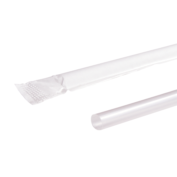 [2,000 ct] Jumbo Straws | Individually Wrapped | Clear (0.2" x 8.75")
