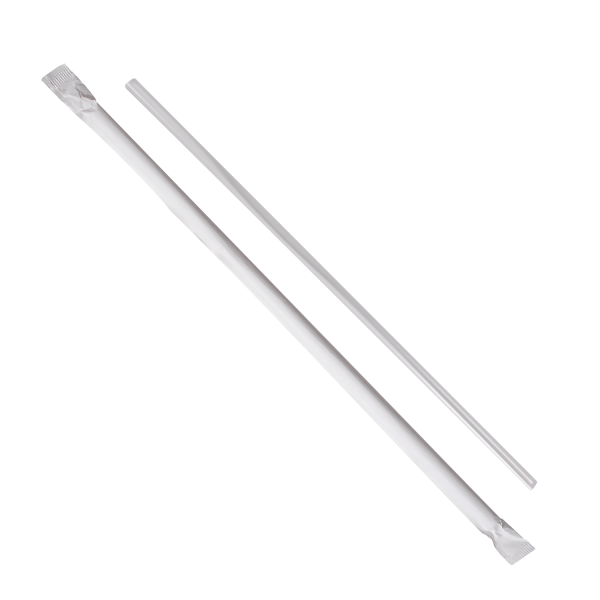 [2,000 ct] Jumbo Straws | Individually Wrapped | Clear (0.2" x 10.25")
