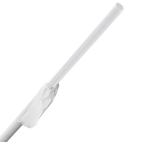 [1,200 ct] Giant Straws | Individually Wrapped | Clear (0.31" x 10.25")