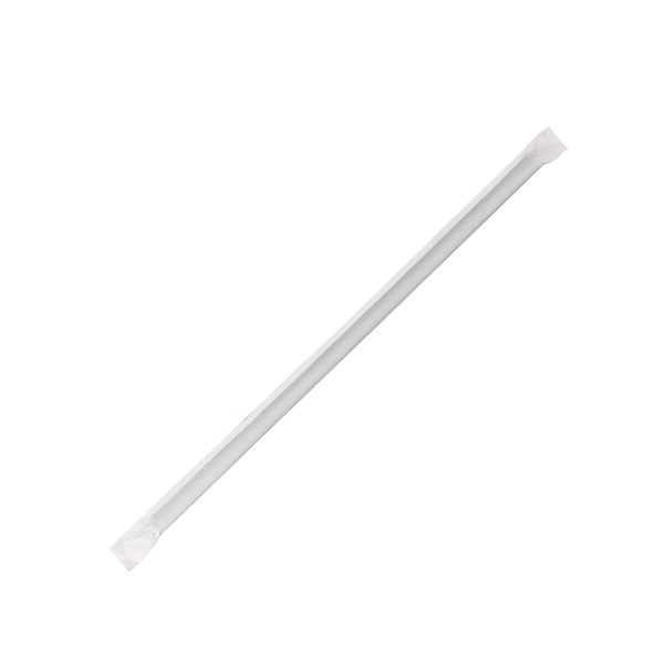 [1,200 ct] Giant Straws | Individually Wrapped | Black (0.31" x 10.25")
