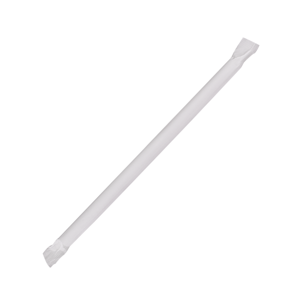 [7,500 ct] Giant Straws | Individually Wrapped | Clear (0.31" x 7.75")