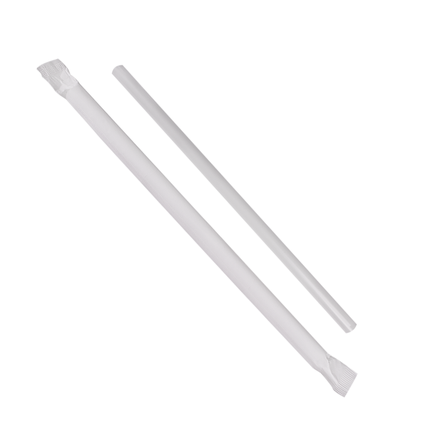 [7,500 ct] Giant Straws | Individually Wrapped | Clear (0.31" x 7.75")