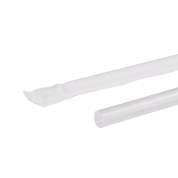 [7,500 ct] Giant Straws | Individually Wrapped | Clear (0.31" x 7.75")