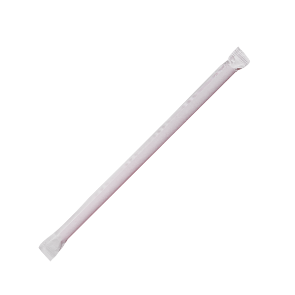 [7,500 ct] Giant Straws | Individually Wrapped | Red (0.31" x 7.75")