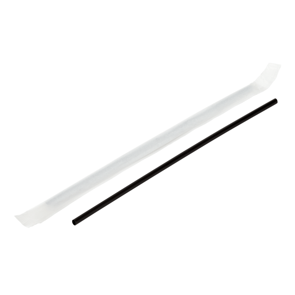 [5,000 ct] Stir Straws | Individually Wrapped | Black, PP (7.5")
