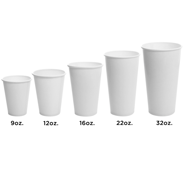 [1,000 ct] 16 oz Paper Cold Cups | 90 mm | White