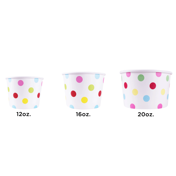 [600 ct] 20 oz Paper Food Containers | 127 mm | Dots Print