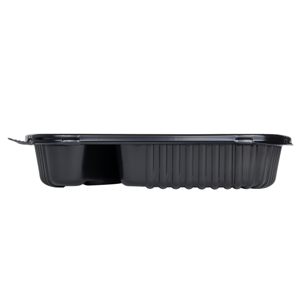 [300 ct] 36 oz Microwaveable Take-Out Box | 3-Compartment | PP | Black