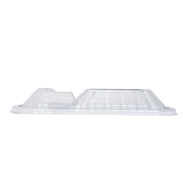 [300 ct] OPS Lid for 36 oz Microwaveable Take-Out Box | 2-Compartment | Clear