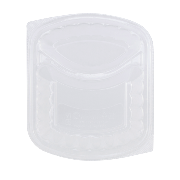 [300 ct] OPS Lid for 36 oz Microwaveable Take-Out Box | 2-Compartment | Clear