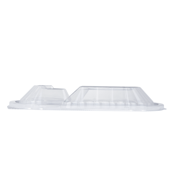 [300 ct] OPS Lid for 36 oz Microwaveable Take-Out Box | 3-Compartment | Clear