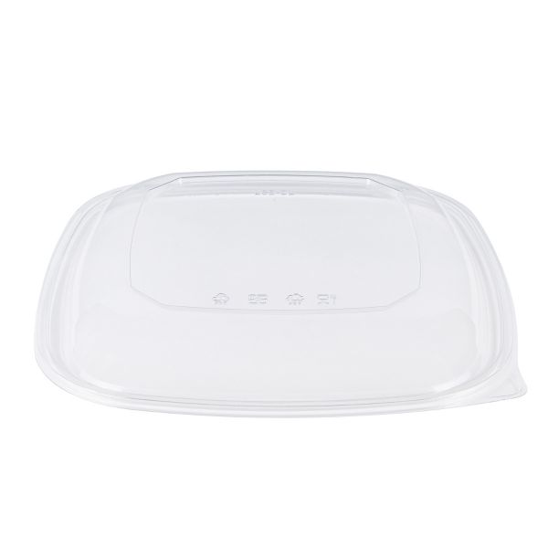 [50 ct] 80/160 oz Square Disposable Salad Bowl Lids | PET | Clear