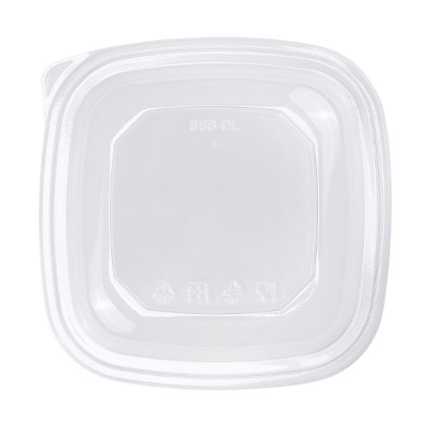 [150 ct] 64 oz Square Disposable Salad Bowl Lids | PET | Clear