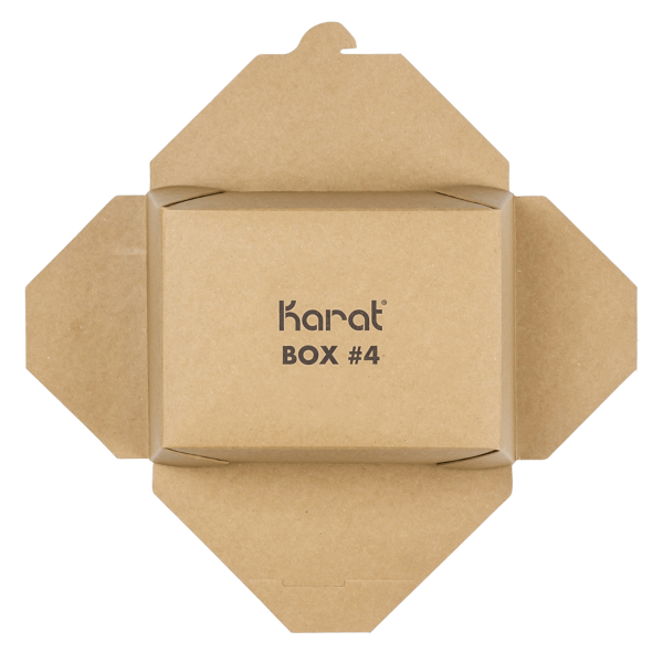 [160 ct] Paper Take-Out Boxes | #4 | 110 oz | Kraft