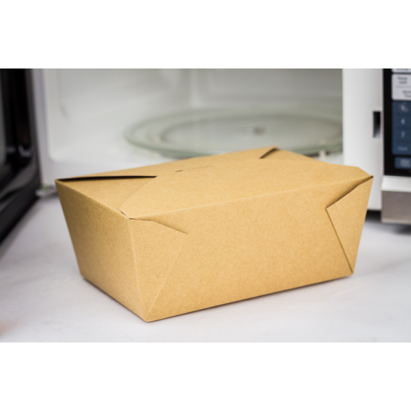 [160 ct] Paper Take-Out Boxes | #4 | 110 oz | Kraft