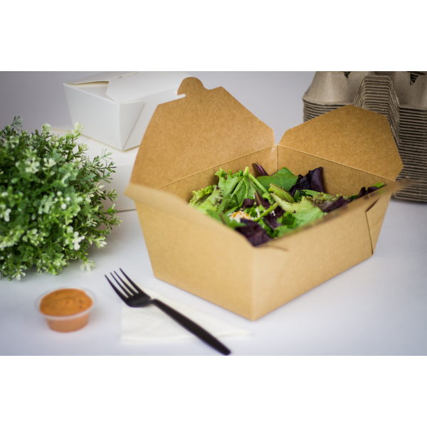 [160 ct] Paper Take-Out Boxes | #4 | 110 oz | Kraft