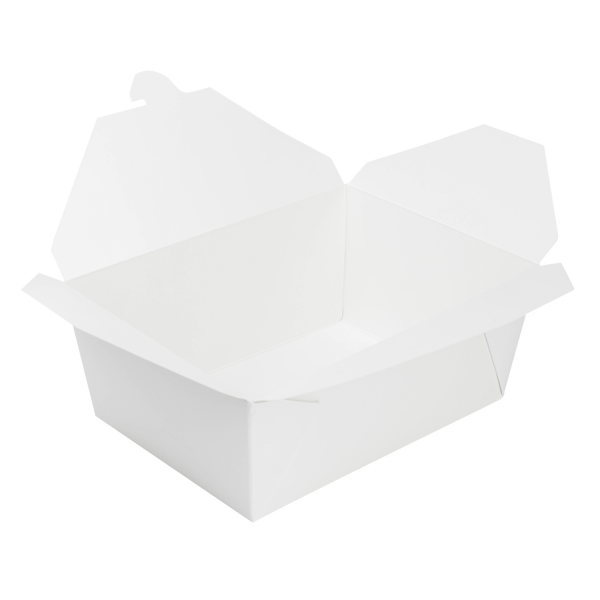 [160 ct] Paper Take-Out Boxes | #4 | 110 oz | White