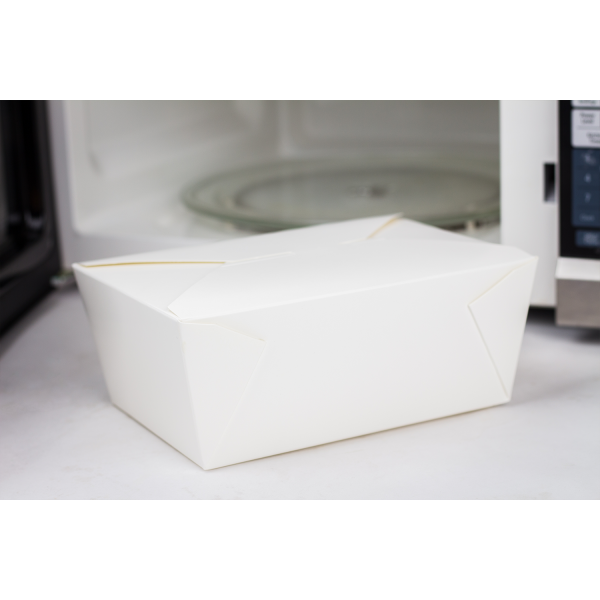 [160 ct] Paper Take-Out Boxes | #4 | 110 oz | White