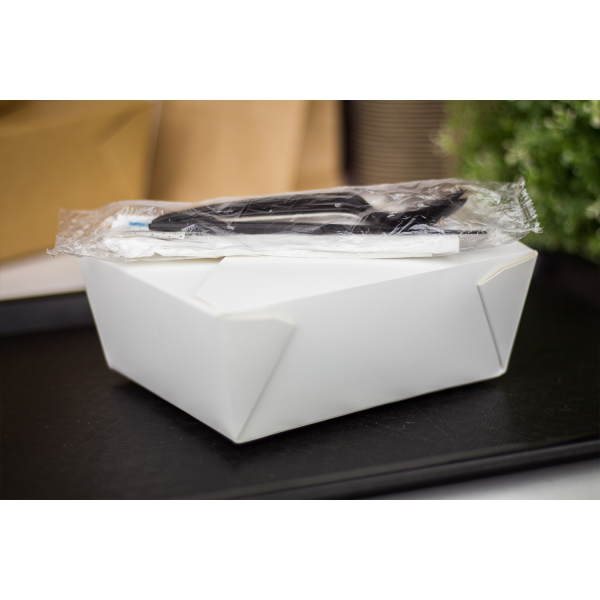 [300 ct] Paper Take-Out Boxes | #8 | 48 oz | White