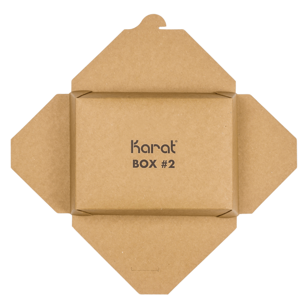 [200 ct] Paper Take-Out Boxes | #2 | 54 oz | Kraft