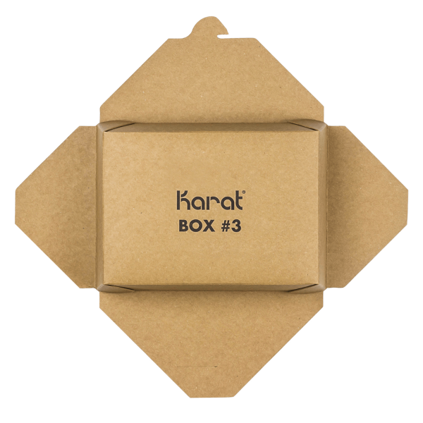 [200 ct] Paper Take-Out Boxes | #3 | 76 oz | Kraft