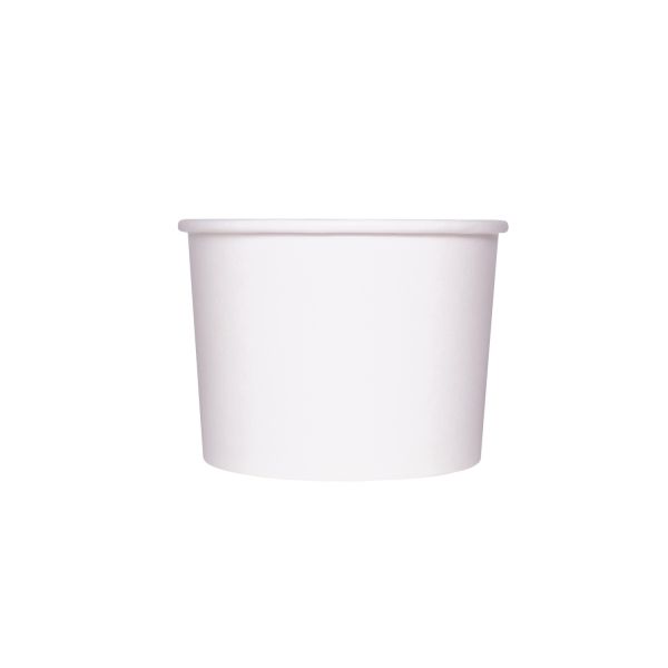 [500 ct] 10/12 oz Gourmet Paper Food Container | White | 96 mm