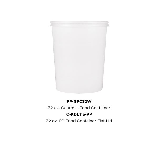 [500 ct] 32 oz Gourmet Paper Food Container | White | 115 mm